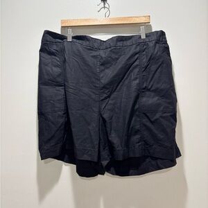 Lane Bryant Black NEW Mid Rise Soft Slub Shorts Lightweight Casual Size 22/24